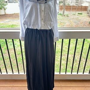 Melrose and Market Black Drawstring Maxi Skirt